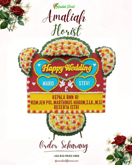Papan Bunga Pernikahan Krokeh